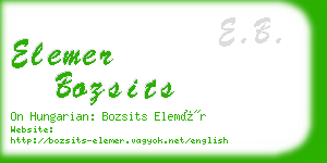 elemer bozsits business card
